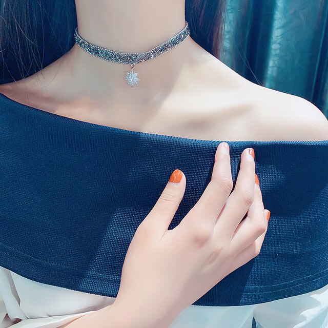 HZ Neue Kühlen Strass Glänzende Chocker Metall Persönlichkeit Entwickelt Kette Coole Halskette Für Frauen männer Schmuck: 5