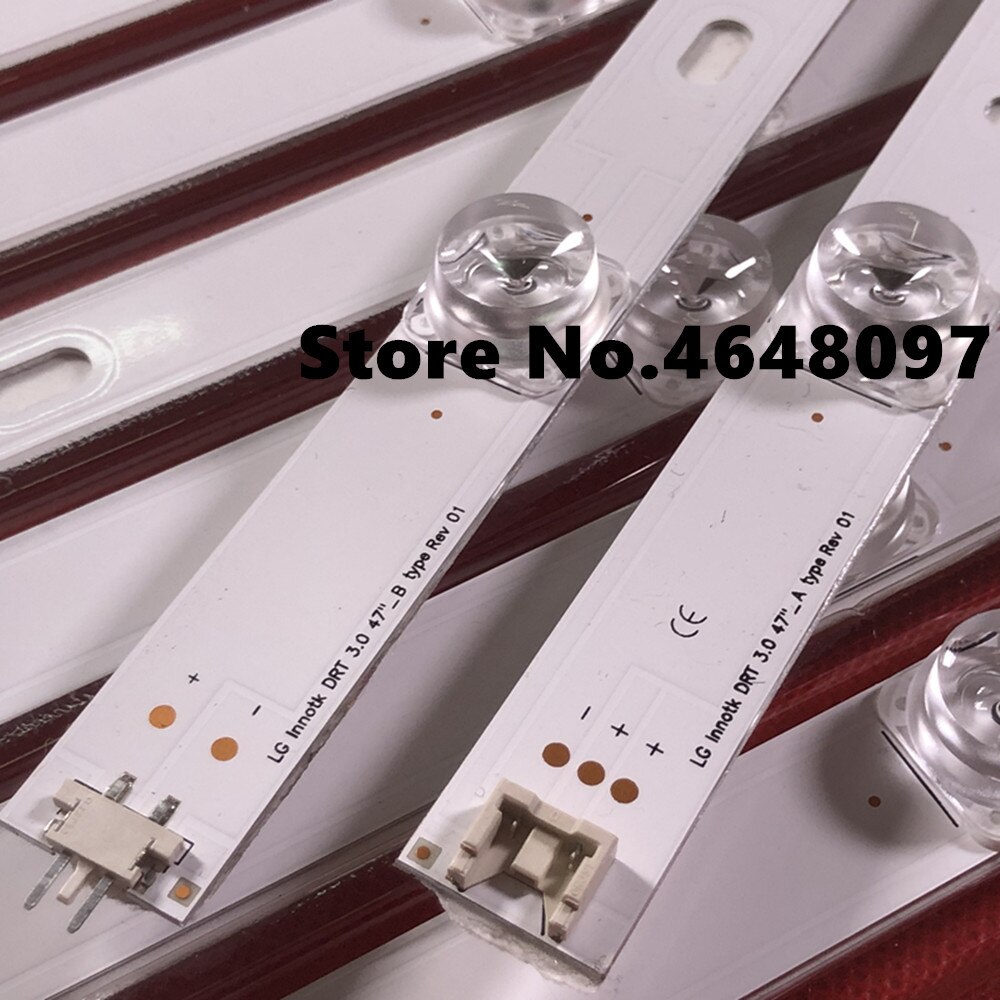 LED de tira para LG 47 "TV innotek DRT 3,0 47" 47LB6300 47GB6500 47LB652V 47lb650v LC470DUH 47LB5610 47LB565V 1SET = 8 Uds