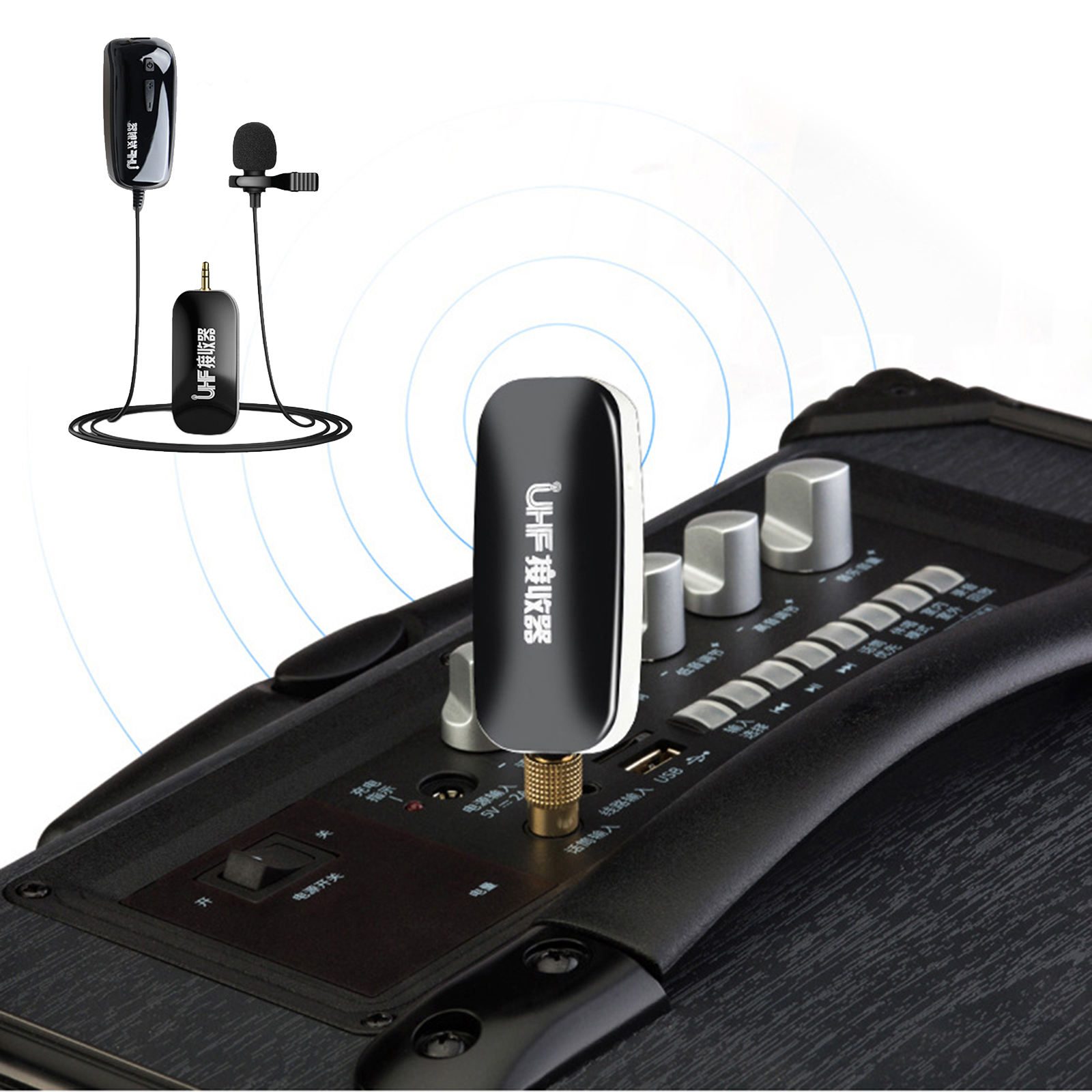 Draagbare Draadloze Lavalier Revers Microfoon Systeem Mic Zender &amp; Ontvanger Voor Computer Speaker Telefoon