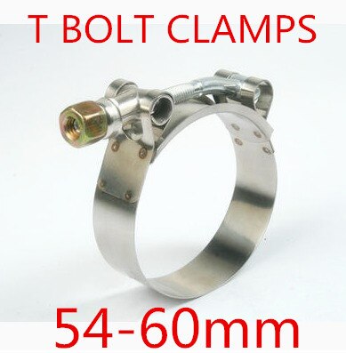 10pcs/lot 54mm-60mm T BOLT CLAMPS Turbo Pipe Hose Coupler Stainless Steel