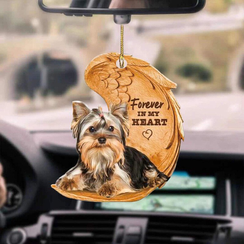 Pendentif ailes d&#39;ange chien, ornement de voiture mignon pendentif ailes de chien, sac à dos automobile, dessin animé porte-clés pour décoration de rétroviseur: F