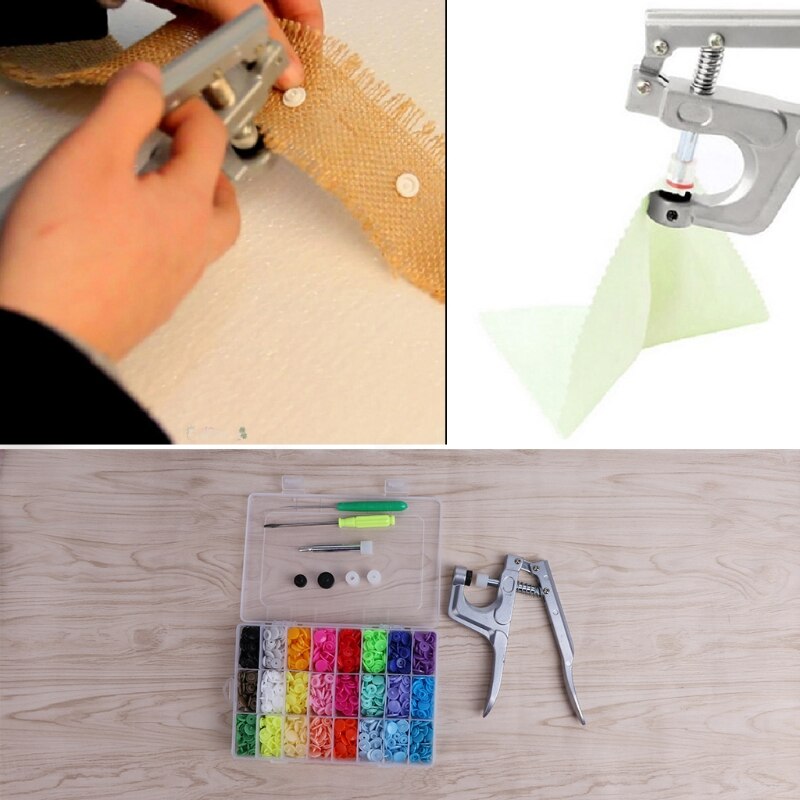 Fastener Snap Pliers Button+360set T5 Plastic Resin Snap Press Stud Cloth Diaper Hole Punch