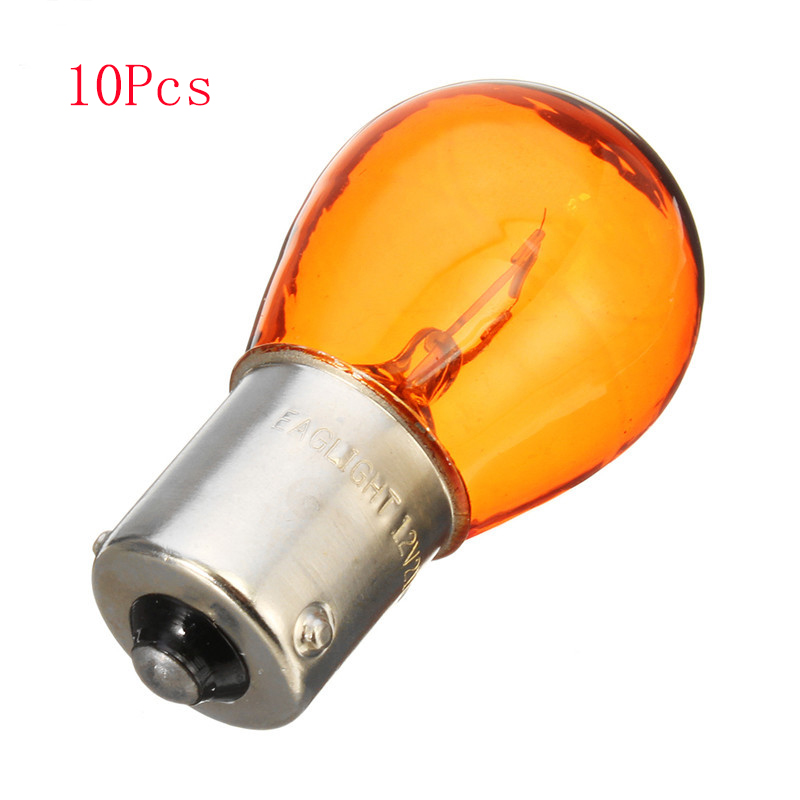 10x21w 1156 bau15s py21w Auto Kontroll leuchte Bremse Rück leuchte Standlicht Bernstein gelb Halogenlampe DC12V LED-Lampen