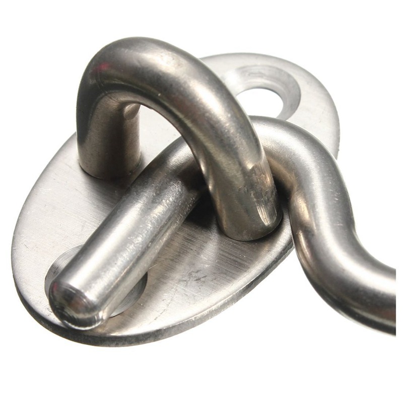 Stainless Steel Heavy Duty Cabin Hook and Eye Lock for Shed, Gate or Garage Door (200 mm/8 inch)