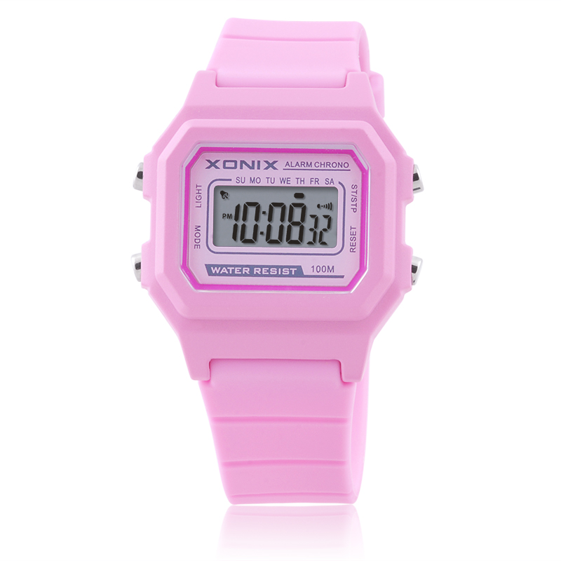 XONIX Top Sports Watches Waterproof 100m Men Women Outdoor Fun Multifunction Digital Watch Swimming Diving Wristwatch: Red