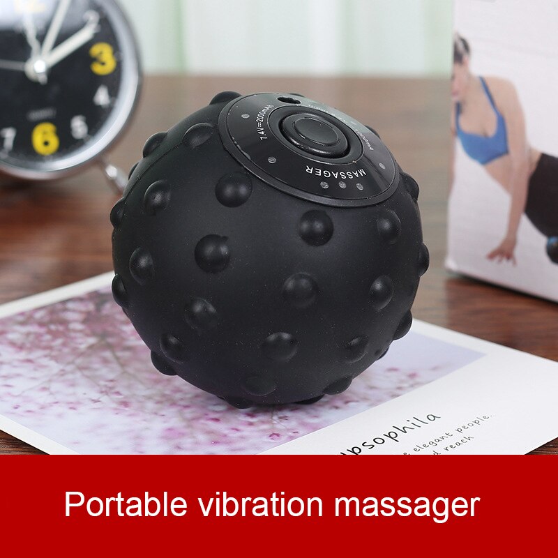 Vibrerende Massage Bal Siliconen Elektrische Roller Spier Ontspanning Apparaat Trigger Relief Training Taille &amp; Buik Yoga Pilates
