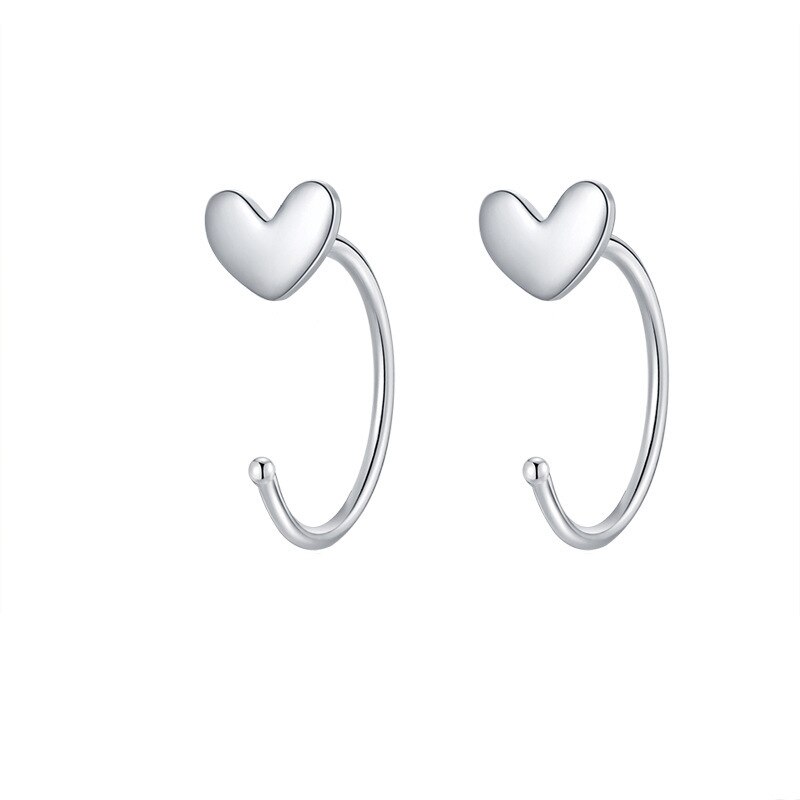 Brincos de argola geométricos assimétricos borboleta, cores prateadas, para mulheres, pequenos, abertos, aro, joias, piercing de orelha, meninas: E