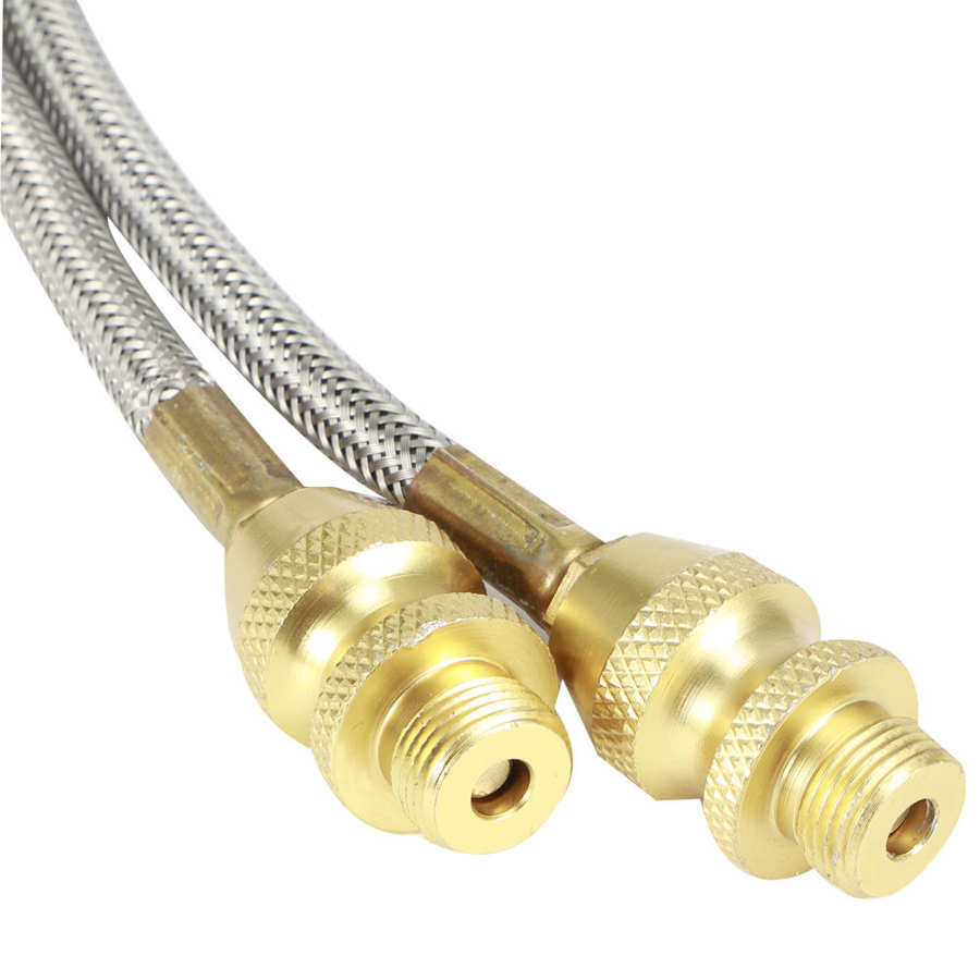 Gas Stove Adapter /8 DN6 Outdoor Camping Gas Stove Flat Tanks Hose Adapter Accessories for Connecting 2 Burners Gas Stove Hose