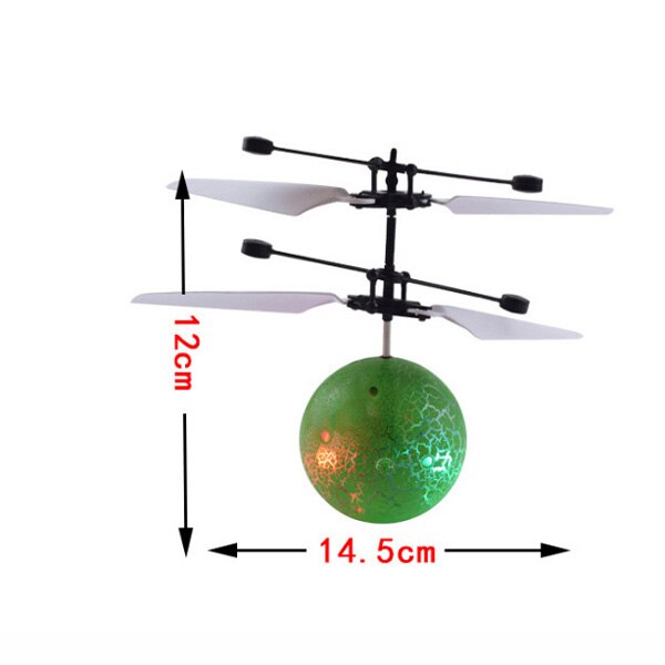 Bambini RC Flying Ball Led palline di volo luminose aerei elettronici a infrarossi giocattoli telecomandati per bambini che rilevano elicottero: Green Not Control