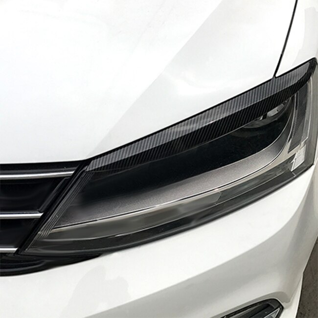 Car Headlights Eyebrow Eyelids Sticker for Volkswagen Jetta MK6 Car Black