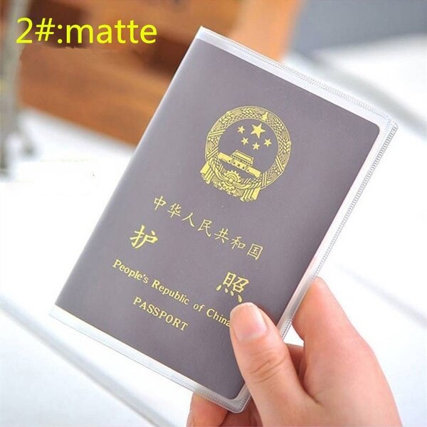 PVC Passport Cover Transparent Passport Cover Case Clear Waterproof travel document bag passport holder: Frosted