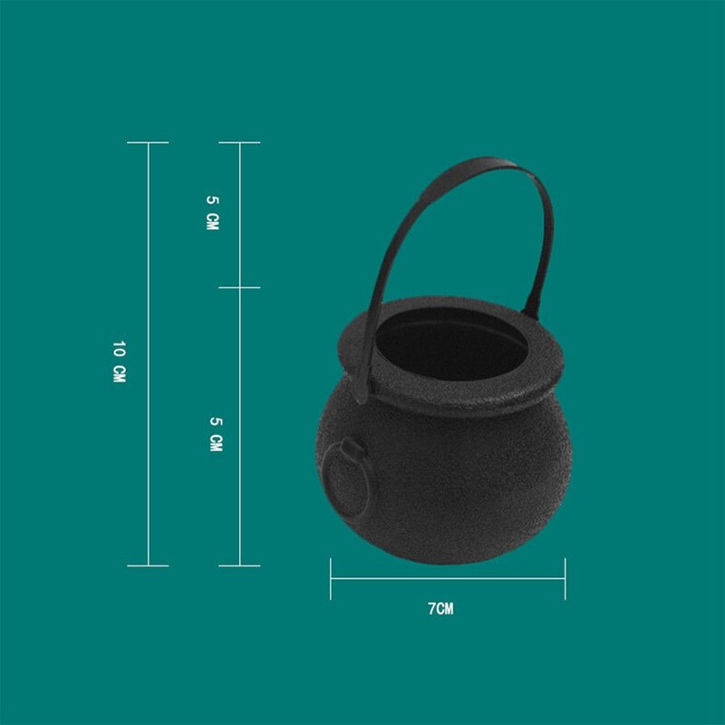 10PCS / Halloween Witch Candy Jar Halloween Cauldron Novelty Halloween Bucket Ornament