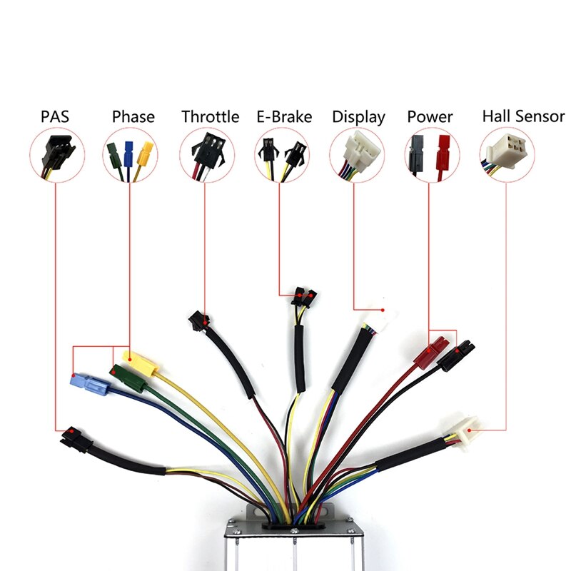 Ebike Controller 12 Mosfet 36V 48V E-Bike Controller Dual Mode Borstelloze Kt Elektrische Controller Voor 1000W 1500W Motor