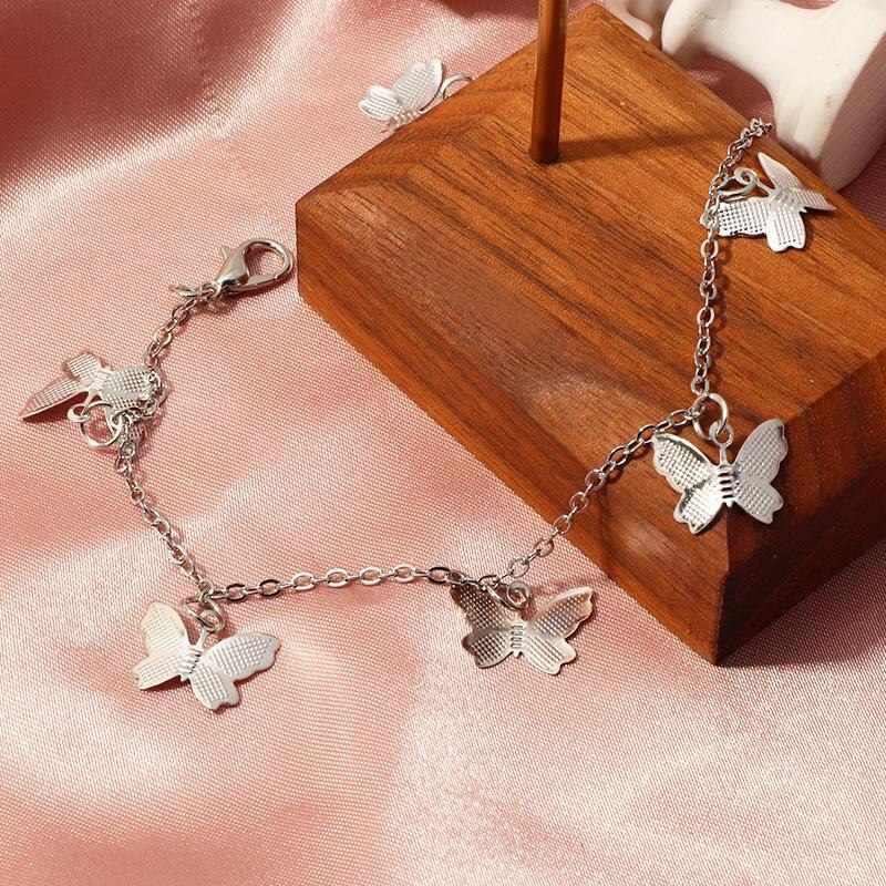 Nouvelle papillon bracelets de cheville pour femmes or argent couleur chaîne cheville Bracelet sur la jambe bohème pied bijoux