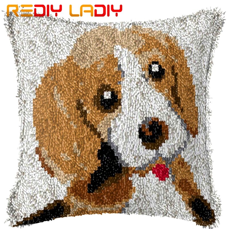 Housse de coussin pré-imprimée en toile avec crochet et animaux, motif hibou, taie d'oreiller en fil acrylique, loisirs créatifs, décoration d'intérieur: Bz547