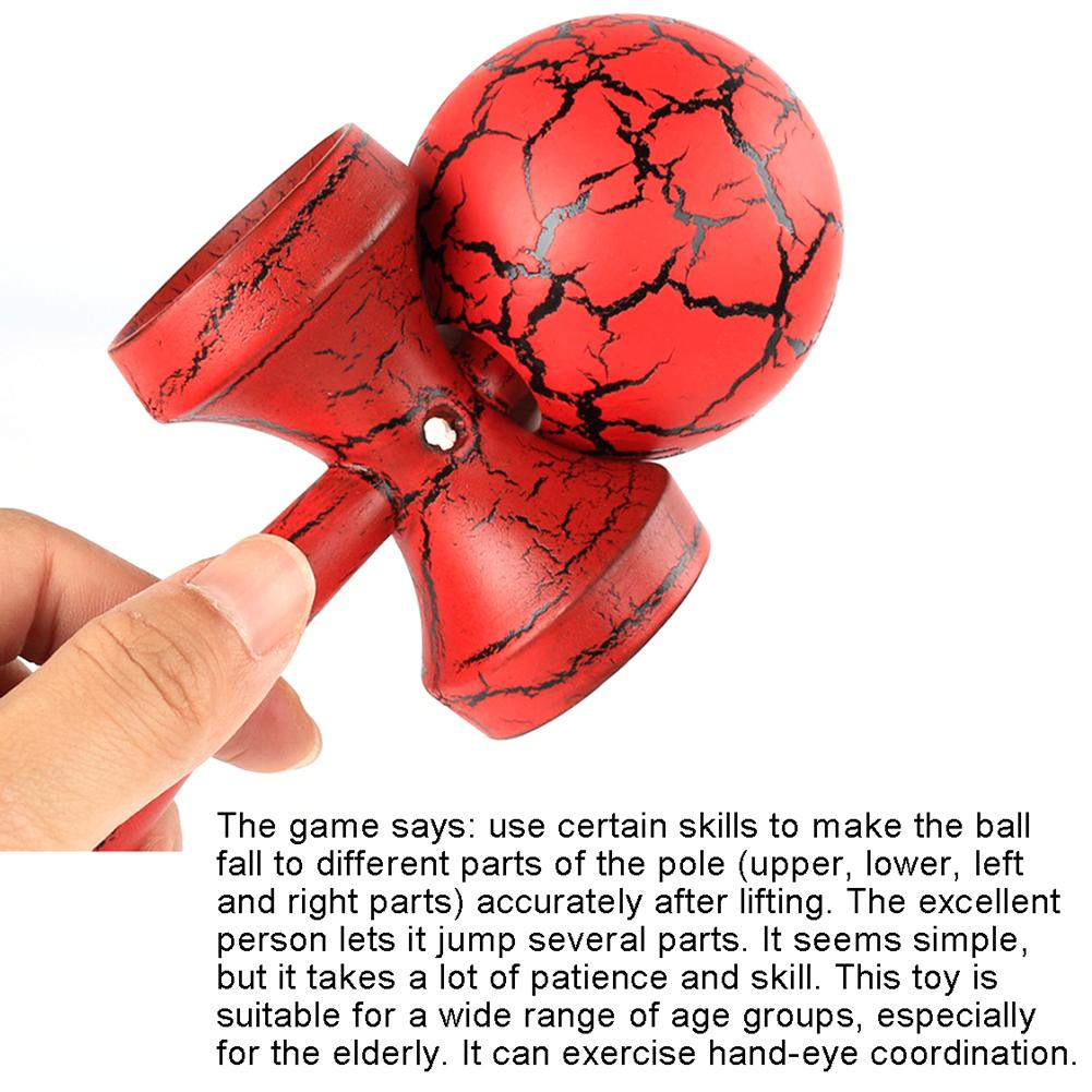 Wooden Crack Paint Kendama Juggling Ball Japanese Traditional Fidget Sports Toy