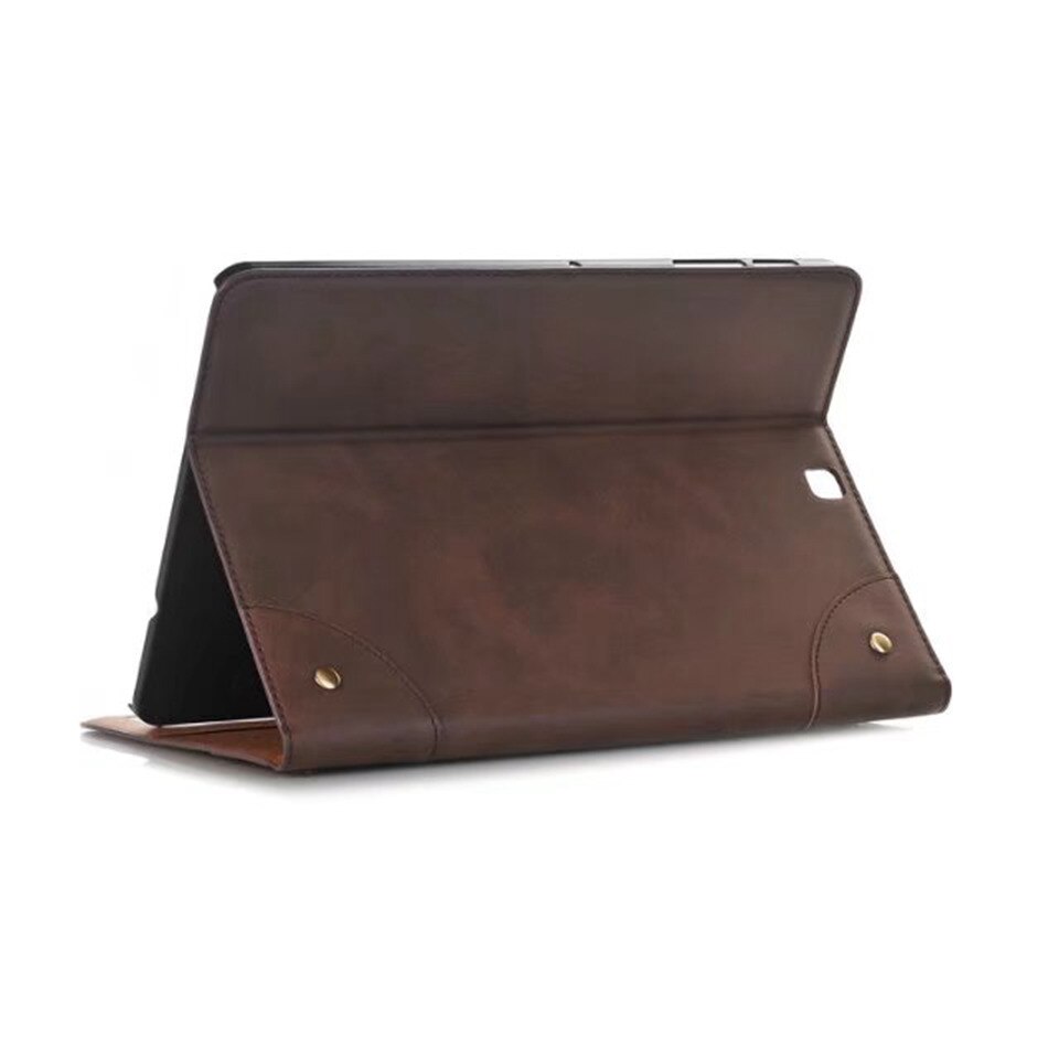 Retro Magnetic Smart PU Leather Cover for Samsung Galaxy Tab S2 T810 T813 T815 T819 9.7" Tablet Funda Case+Screen Protector+Pen: dark brown