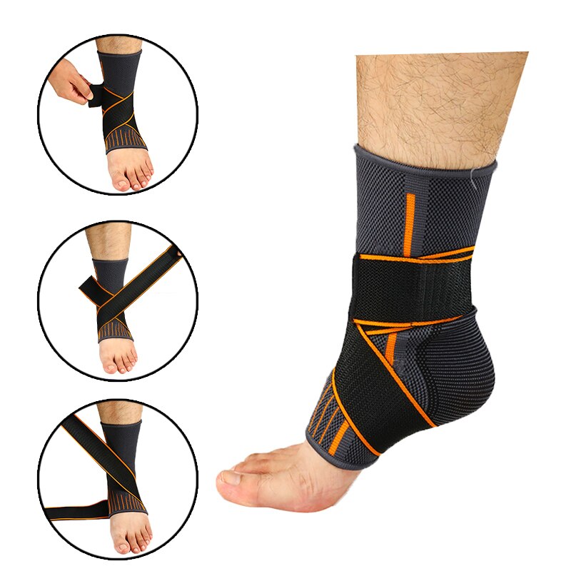 1 Pcs Pressurizable Bandage Enkel Ondersteuning Beschermen Aanpassing Basketbal Voetbal Anti Verstuiking Enkel Guard Bescherm Brace