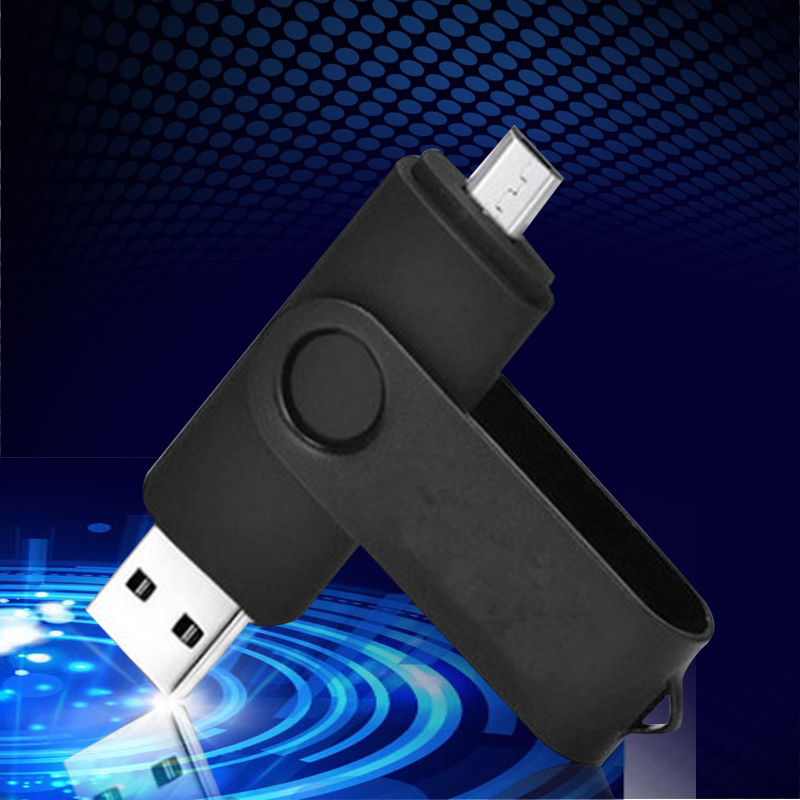 Preto 64gb u disco usb 2.0 otg usb flash drive smartphone usb vara de memória de disco rígido móvel u vara usb pequeno presente