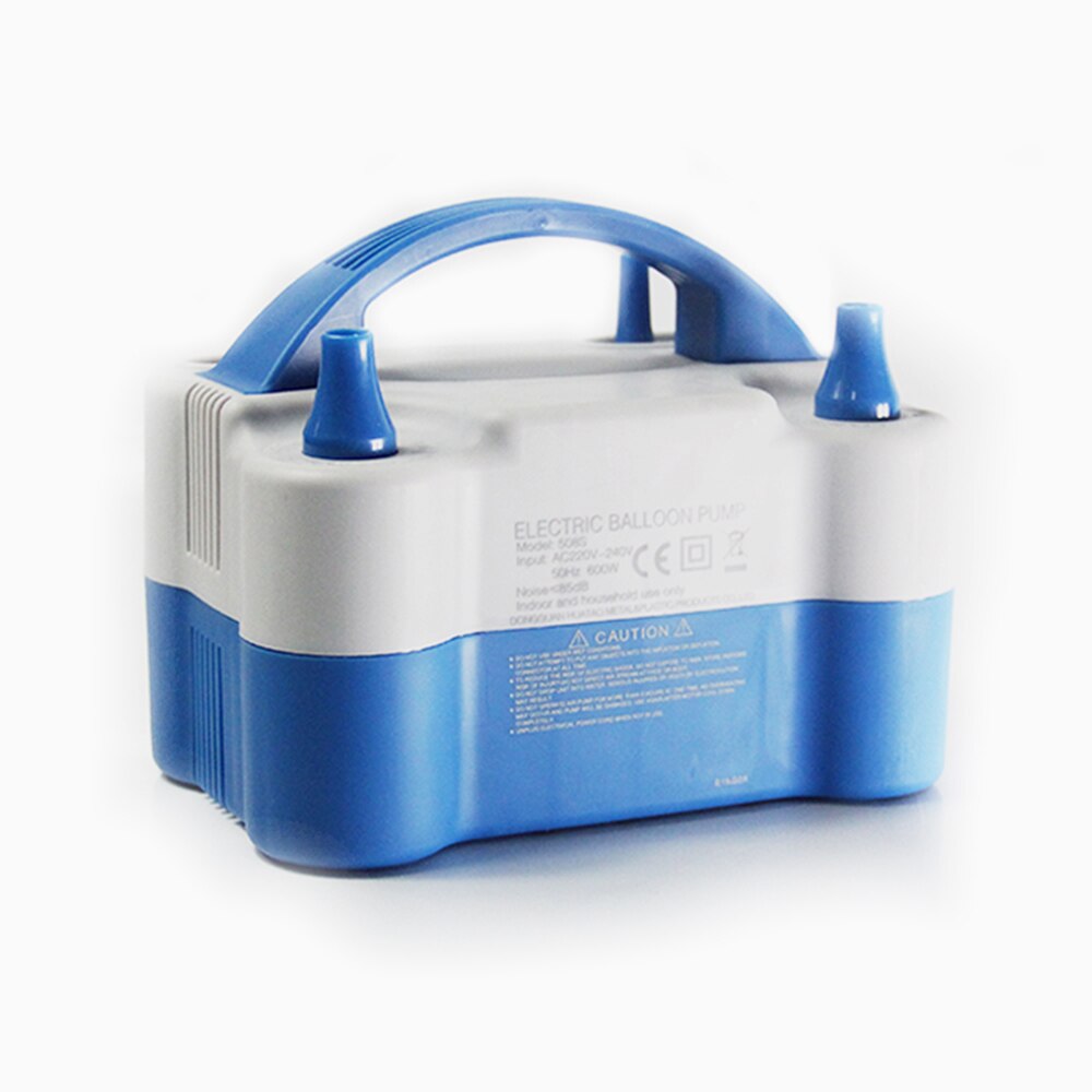Electric Air Balloon Pump Portable Inflator Dual-Nozzle 600W Air Balloon Electric Blower for Party Balloon Arch and Column Stand: Blue EU