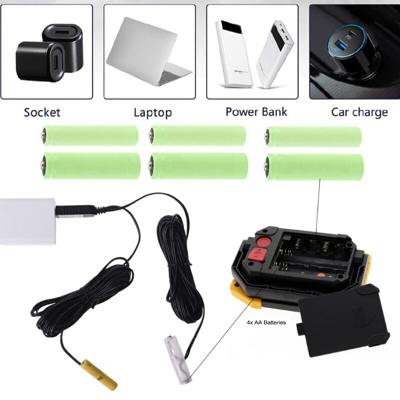 2in1 6V LR6 4 Aa LR03 4 Aaa Batterij Eliminator Usb Voeding Kabel Vervangen 4 Stuks 1.5V aa Aaa Batterij Voor Speelgoed Led Lamp