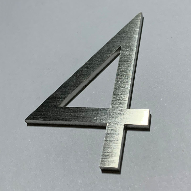 60mm Stainless Steel Self Adhesive House Number Sticker Metal Doorplate Home Door Plaque Numbers Sign For Mailbox Street Numbers: Number 4