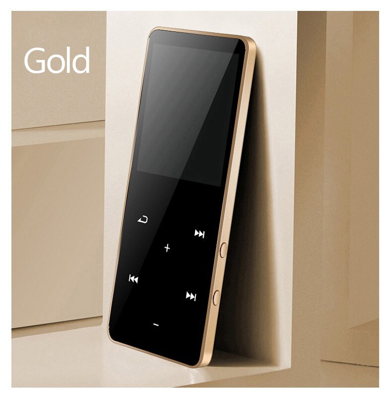 Reproductor de MP3 sin pérdidas con Bluetooth 5,0, pantalla táctil OLED, efecto de sonido 6D, repetición, Radio FM, E-Book, grabadora de música MP4: Gold / 32 GB