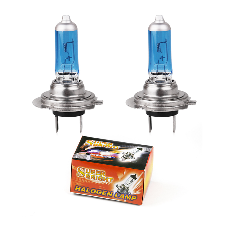 2 pz H7 55 W 100 W Lampadina Alogena 12 V auto Faro Lampadina H7 6000 k super luminoso Bianco Lampada Alogena auto Faro Lampadina di Ricambio: Azzurro di cristallo