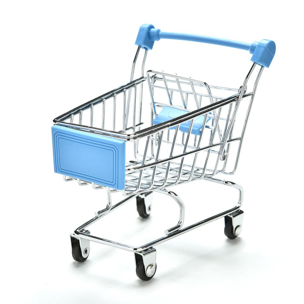 Mini carrito de compras con forma de pájaro loro juguete de desarrollo de la inteligencia: blue