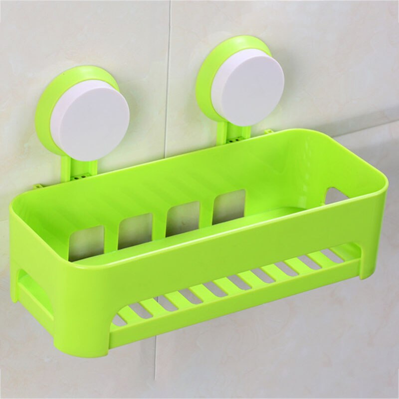 Verwijderbare Douche Mand Douche Caddy Zuignap No-Boren Krachtige Heavy Duty Waterdichte Organizer Voor Badkamer Fping: Green Rectangle