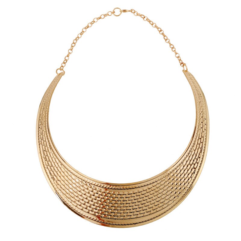 Overdreven Grote Verklaring Gold Metal Enamel Choker Ketting Voor Vrouwen Vrouwelijke Party Korte Kraag Sleutelbeen Keten Ketting Sieraden: Donker Goud