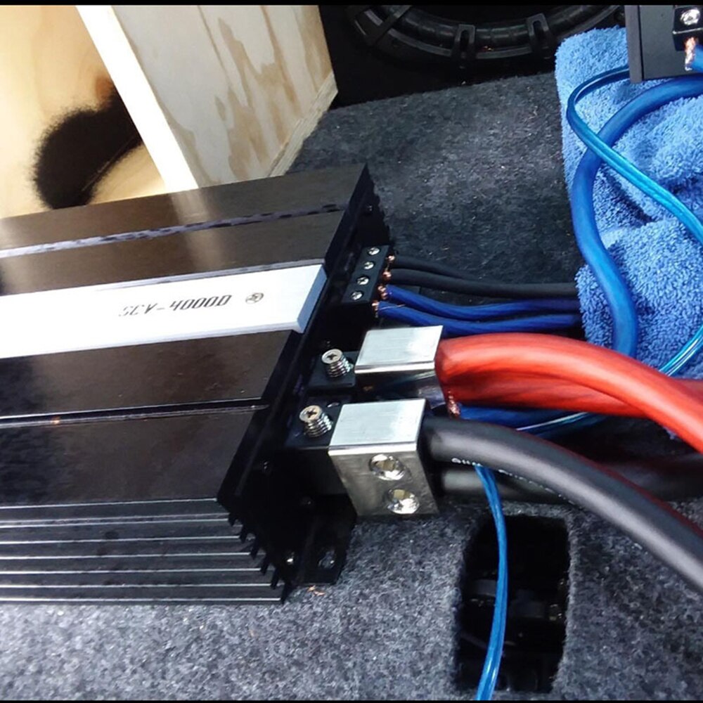 1Pair Dual 1/0 Gauge To 1/0 Gauge Amp Input Reducers 100% Copper Sliver-Plated Car Audio High Power Pure Copper Amplifier