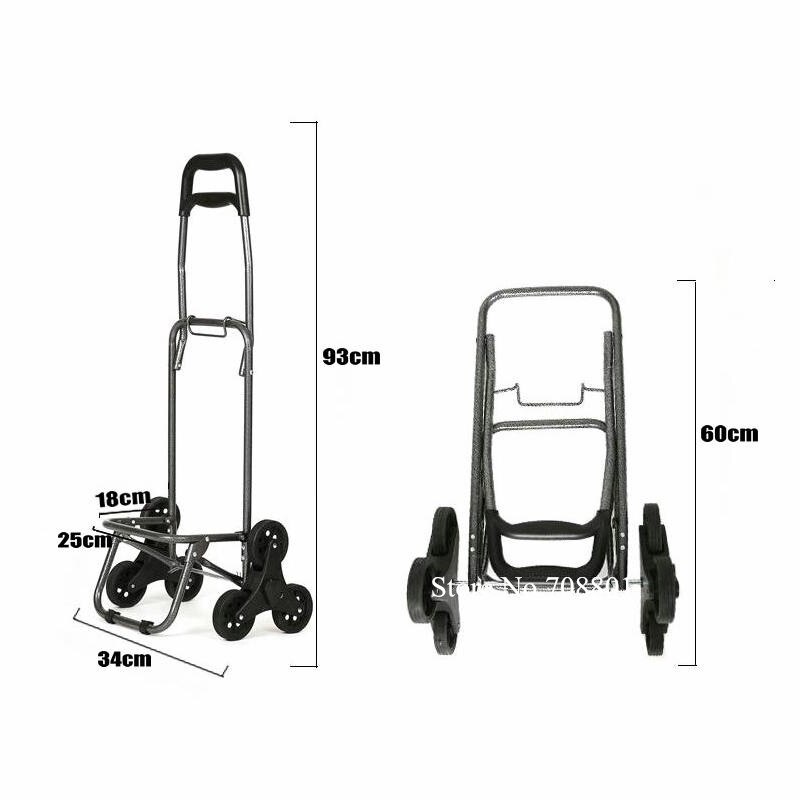 Outdoor Folding Shopping Trolley Dolly with Rolling Wheels, Lightweight Grocery Laundry Utility Cart, Stair Climbing with Wheels