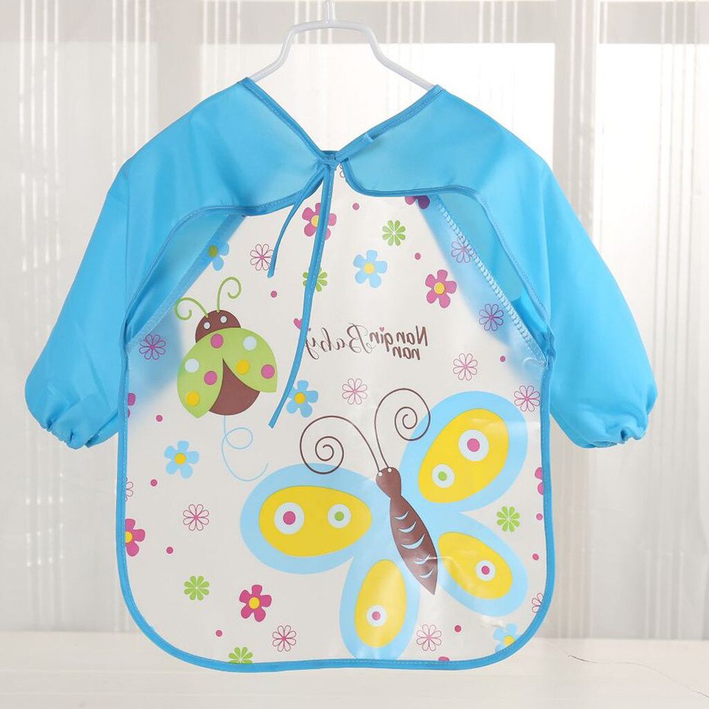 Baby Boy Bibs Waterproof Long Sleeve Feeding Bib Apron Pocket Girl Bibs Kids Burp Cloth Feeding Bib Child Apron Smock