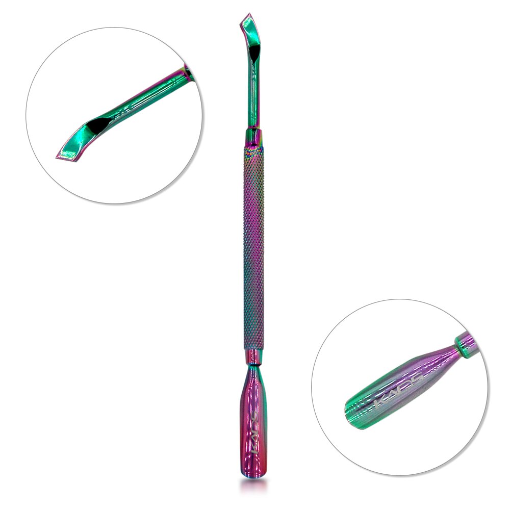 KADS 1pieza Empujador Levantador de Cutículas Cutícula Removedor de gancho delgado de Acero Inoxidable de color mágico como muestra la imagen 8 estilo Arco Iris tungsteno acero uñas herramientas cutícula Pusher: 4