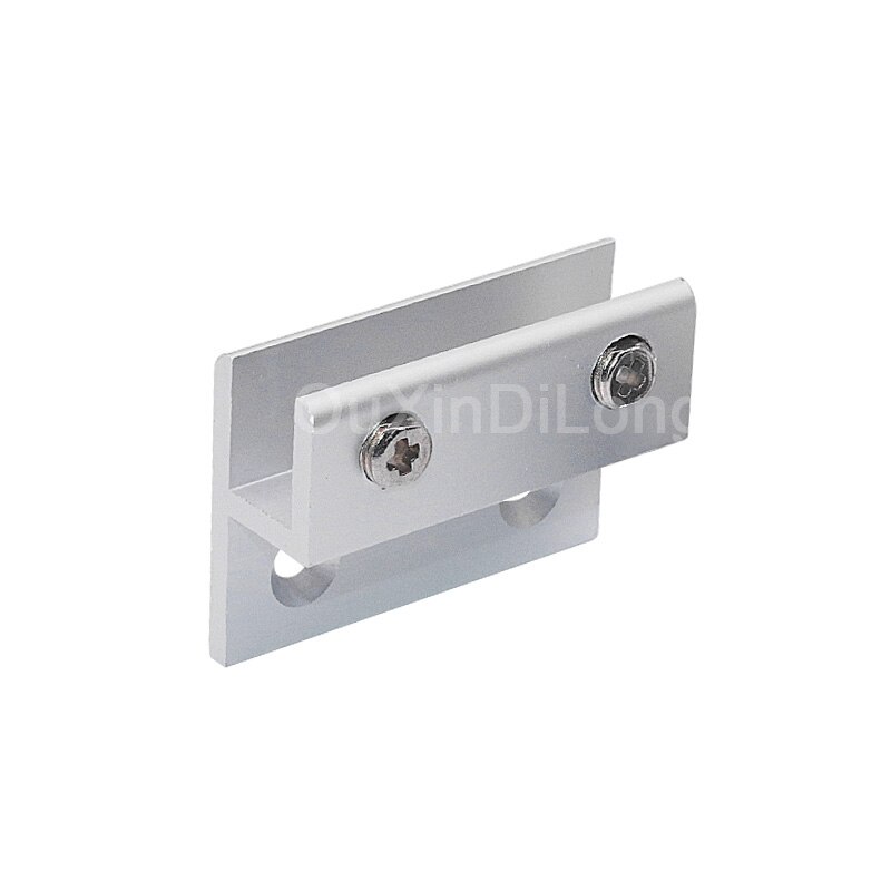4PCS Aluminum Alloy Glass Acrylic Mirror Clip Wall Mount Holder Bathroom Glass Clamp H Shaped Brackets Silver for 3-12mm GF833