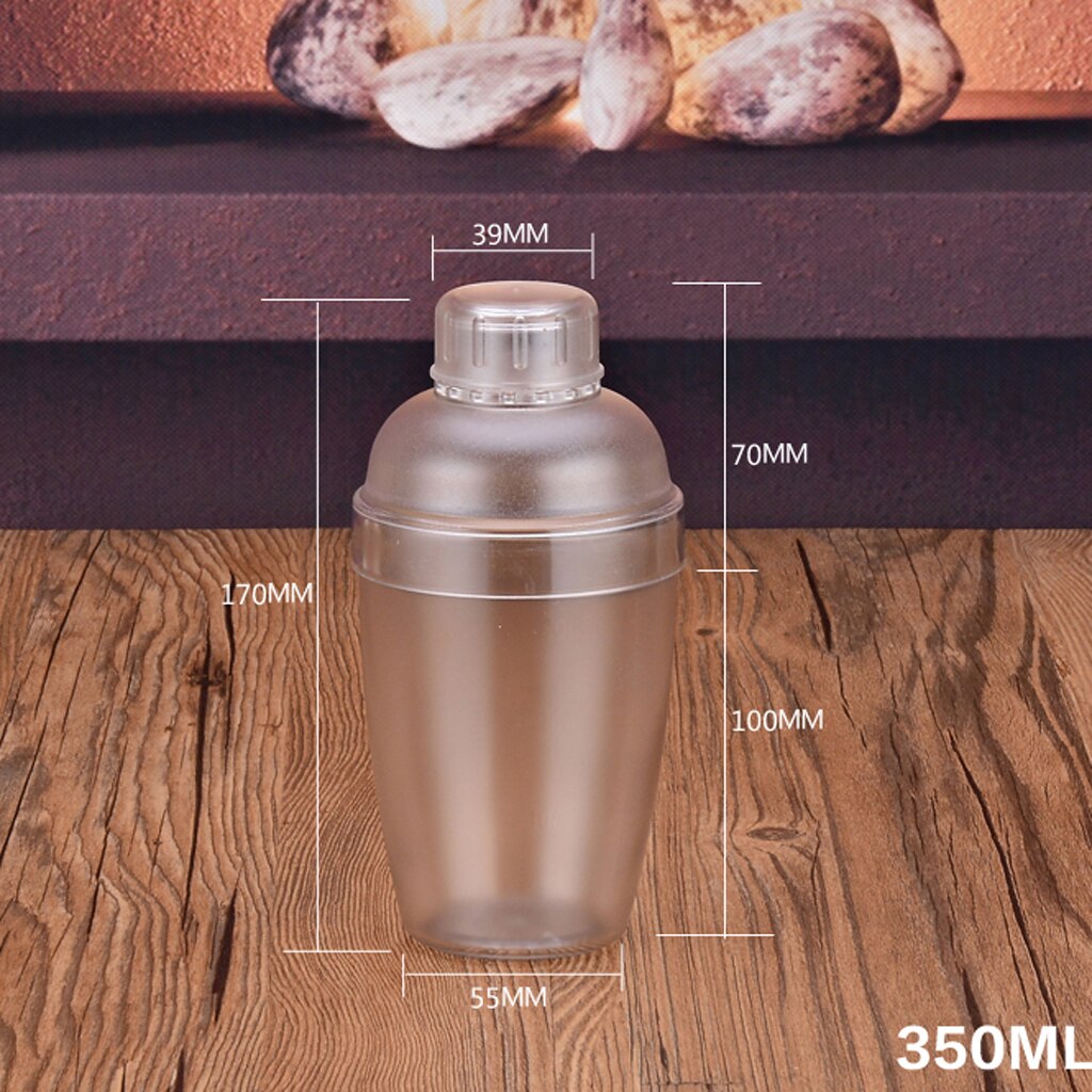 Clear Cocktail Shaker Mixer Iced Coffee Tea Maker with Scale Measure Bar Tool 4 Sizes