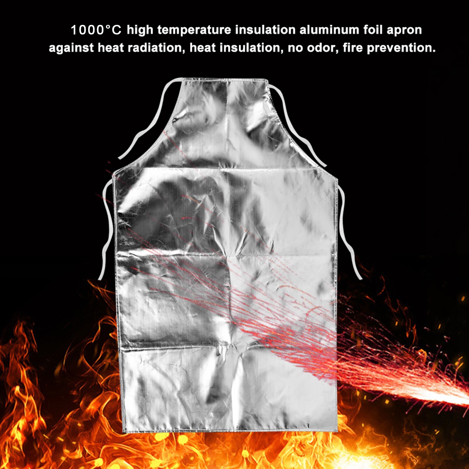 Wärme Beständig Schürze 1000 °C Wärme Beständig Aluminium Folie Schürze Hohe Temperatur Arbeits Schürze Wärme Beständig Aluminium Schürze