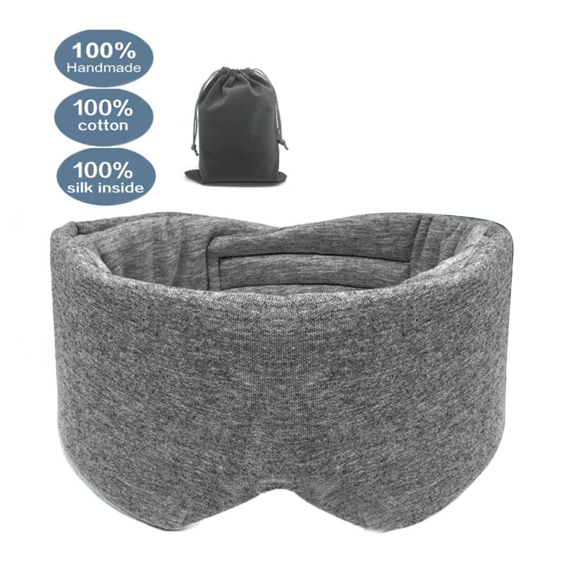 100% Cotton Eye Mask Sleeping Mask Eyeshade Cover Handmade Full Cover Breathable Travel Rest Sleep Nap Full Blackout Eye Mask