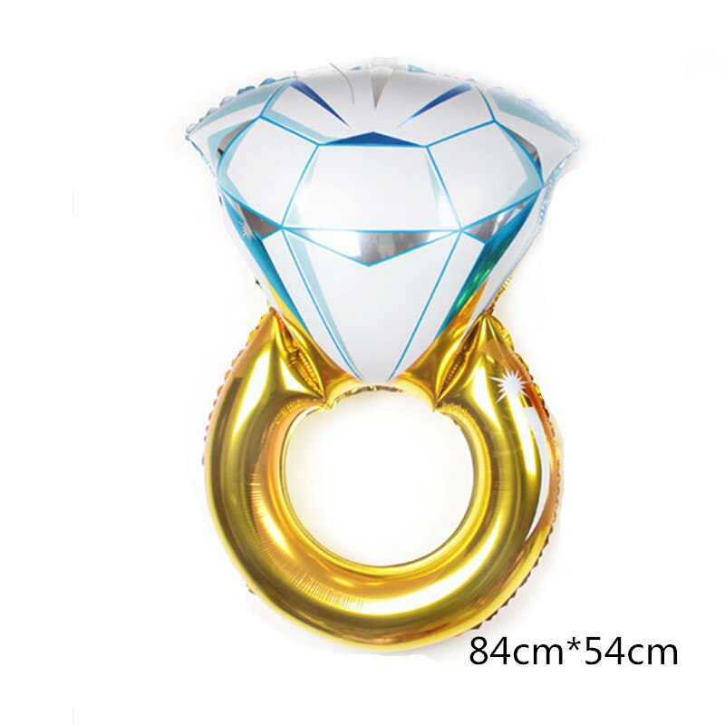 Diamond Ring Foil Balloons LOVE Ballon Inflatable Wedding Party Decoration Helium Air Ballon Valentines Day Bachelorette Supply: C