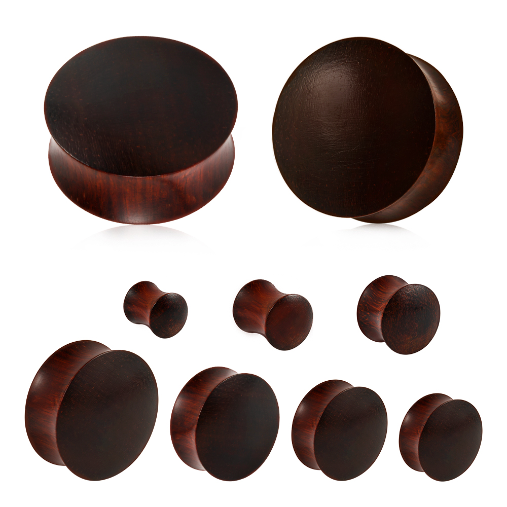 1 COPPIA Orecchio in legno Doppio svasato Tappi tunnel per l'orecchio Spina Espansore per carne Calibro Barelle Orecchini Uomo Gioielli penetranti per il corpo 8mm-25mm: Viola / Luce di Colore Giallo Oro