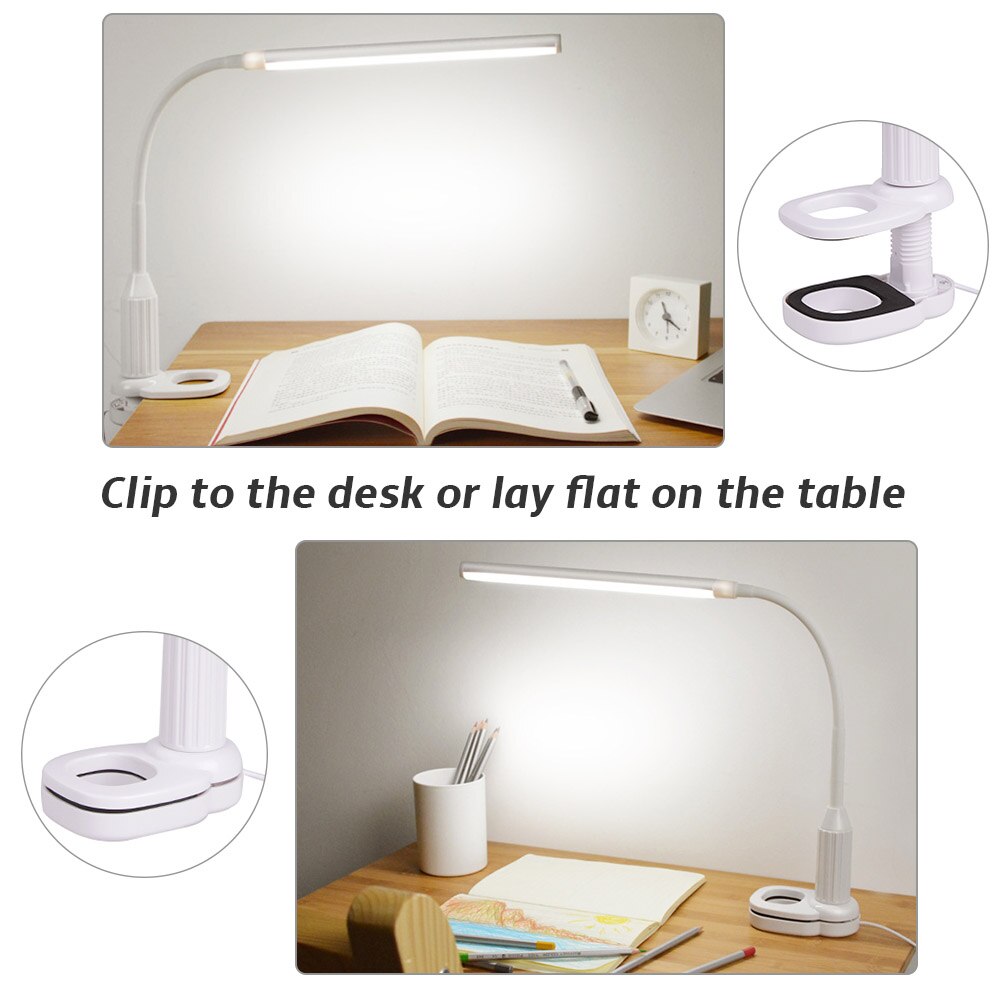 Draagbare USB LED Bureaulamp 5 V 24 Led Touch Sensor Traploos Dimbare Clip Tafel Licht Oog Beschermen Slaapkamer Studie boek Lezen Licht