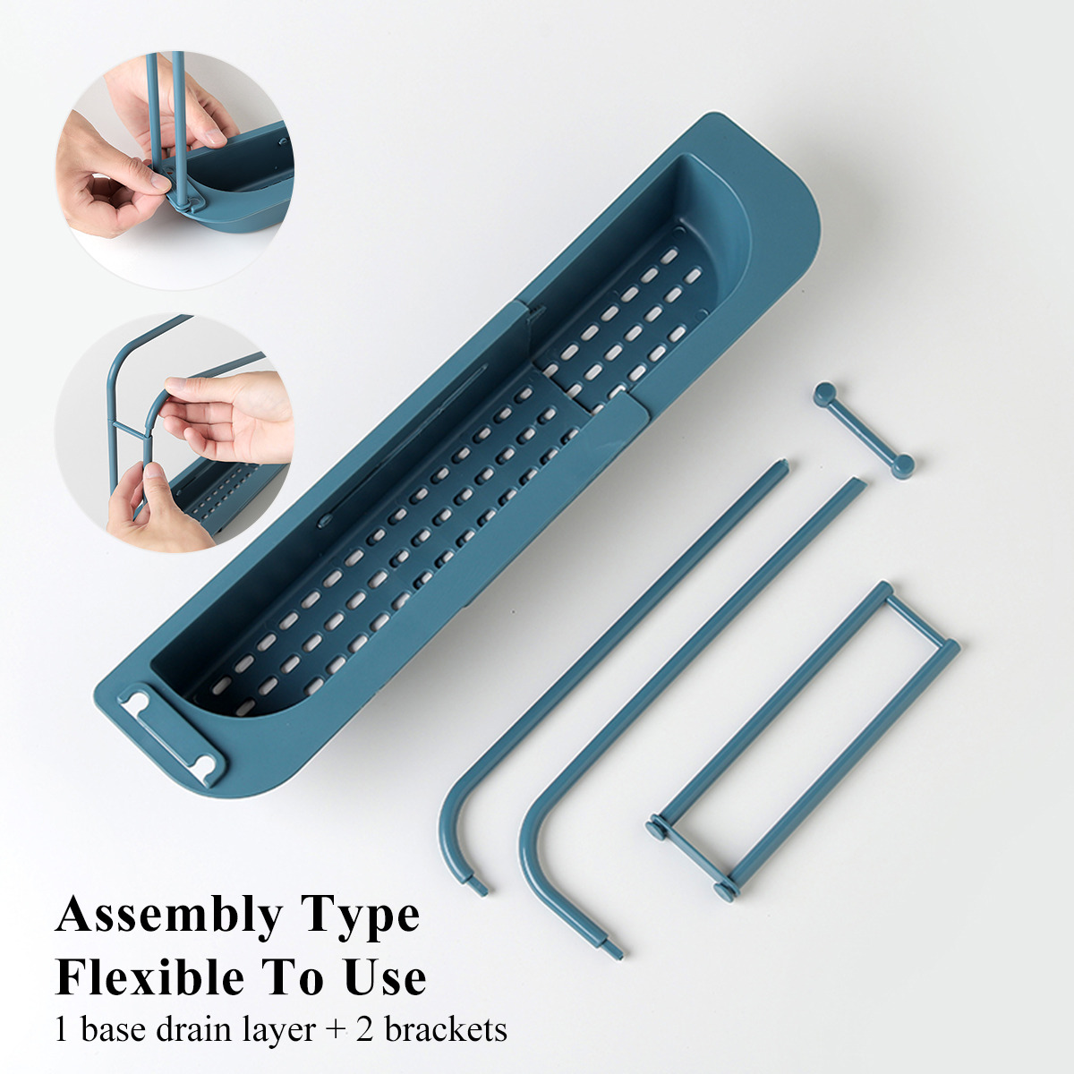 Drain Rack Telescopic Sink Shelf Kitchen Sinks Organizer Soap Sponge Holder Sink Storage Basket Kitchen Gadgets Accessories