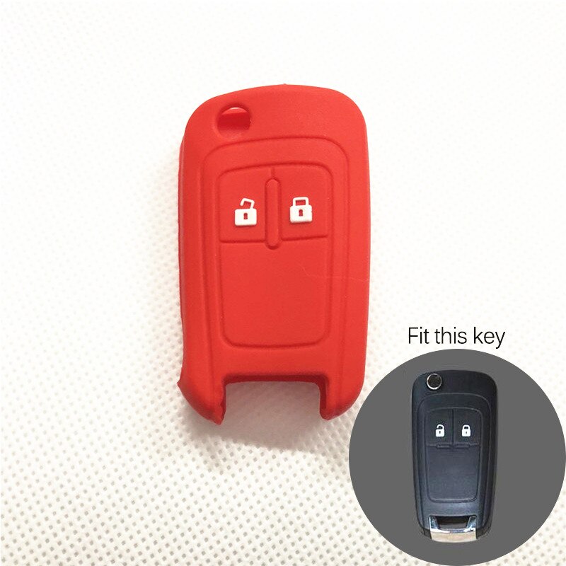 Silicone car key cover key protector keychain case for Chevrolet Cruze TRAX Lova Spark Onix Silverado Volt Camaro Aveo Sail: 2 key red