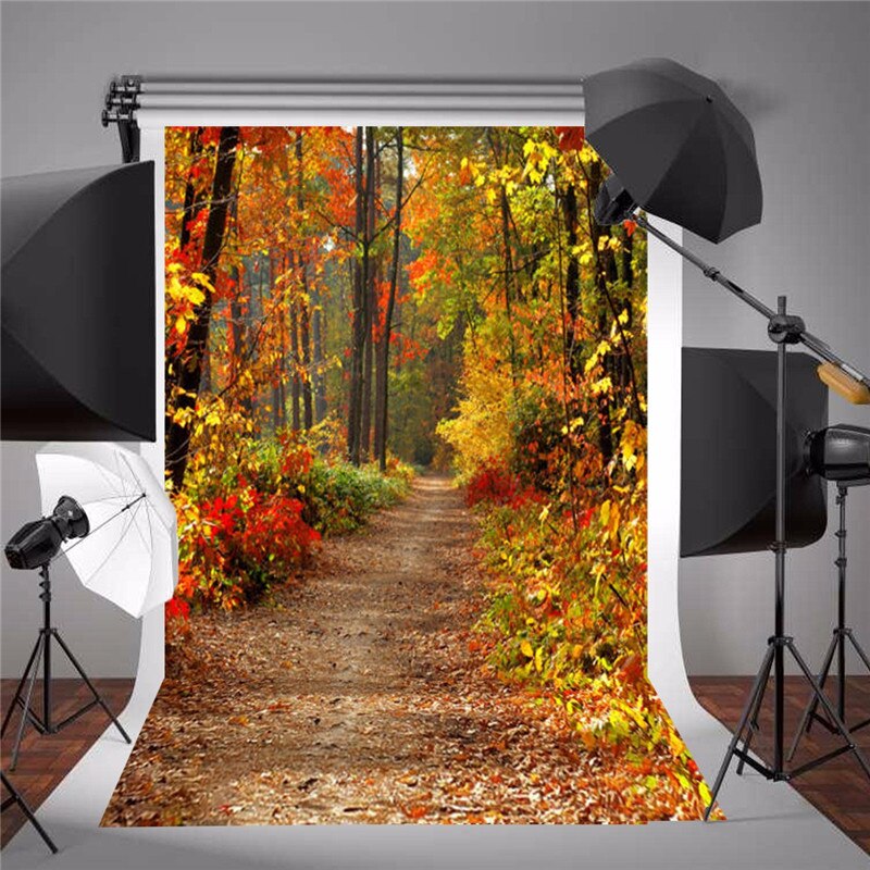 1.5x2.1m Autumn Fall Forest Vinyl Background Backdrop Cloth Photography Photo Props Photo Backdrop Wedding Party Events DIY Deco