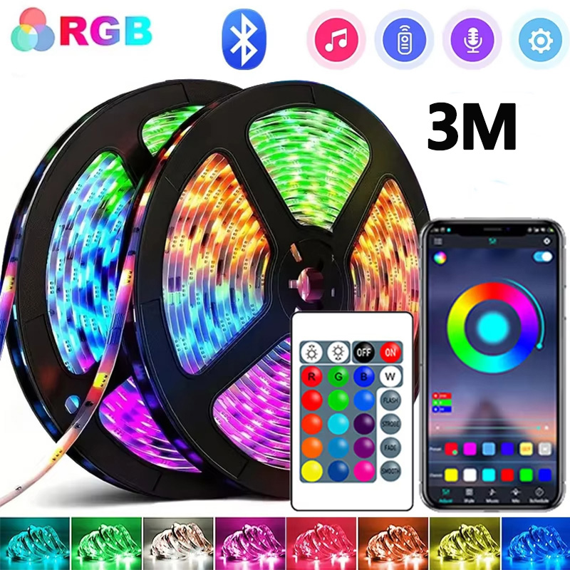 1M-30M RGB LED-striplicht Bluetooth APP Controle Kleur veranderend licht Flexibele LED-lamptape voor TV-achtergrondverlichting Kamerdecoratie: Bundle3