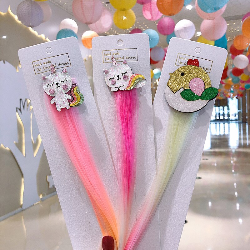 Girls Hairpiece Hair Clip Wig Hairpins Headwear Barrettes Baby Kids Wiggery Hair Pins Children Headdress Hair Accessories