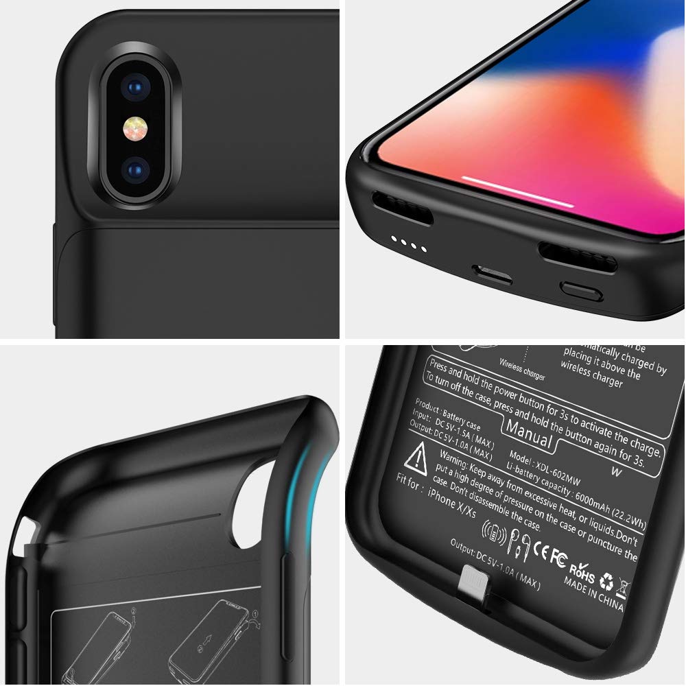 Funda de carga inalámbrica Qi para iPhone 6s 6 7 8 SE , cargador de batería, funda de batería para iPhone 6s 6 7 8 Plus