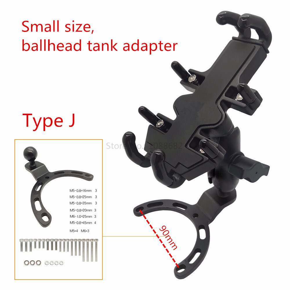 Jadkinsta Sfera In Alluminio Supporto Del Supporto Regolabile Del Motociclo Manubrio con Doppia Presa Braccio per Gopro Telefono Ram Mount: J