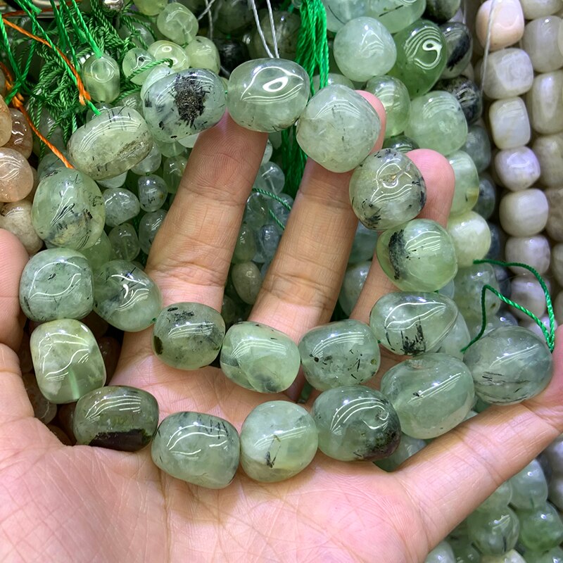 Natuurlijke Prehniet Stenen Kralen 15 ''Groene Onregelmatige Freeform Diy Losse Kralen Voor Sieraden Maken Vrouwen Kralen Armbanden Ketting